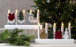 JULIA Tåg Träljusstake 28cm Vit