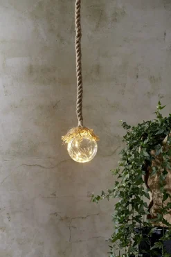 JUTTA Glasdekoration Batteri 15LED 10cm Beige