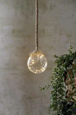 JUTTA Glasdekoration Batteri 15LED 15cm Beige