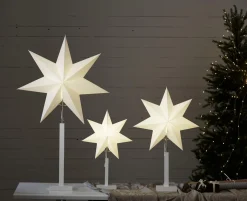 KARO Stjärna på fot 52cm Vit