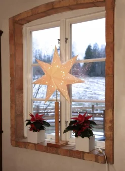 KARO Stjärna på fot 100cm Vit/Natur