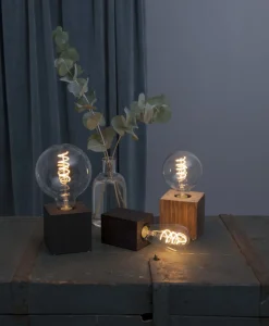 KUB Lampfot E27 9cm Brun