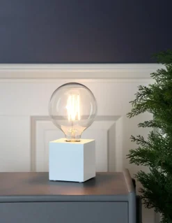 KUB Lampfot E27 9cm Vit