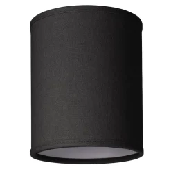 LAMPSKÄRM Linne Klotfäste Svart 15cm