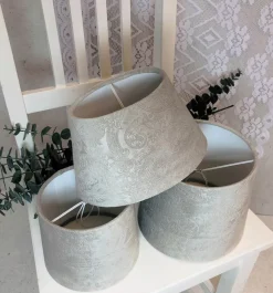 LAMPSKÄRM Sammet 16/14cm Grå