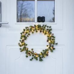 LARIX Krans Batteri 40cm 30LED Grön