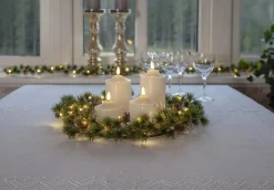 LARIX Krans Batteri 40cm 30LED Grön