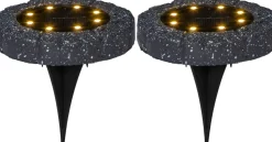 LAWNLIGHT Solcells-spotlight 2-Pack 11cm Grå