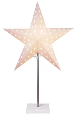 LEO Stjärna på fot 65cm Vit