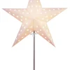 LEO Stjärna på fot 65cm Vit/Ek