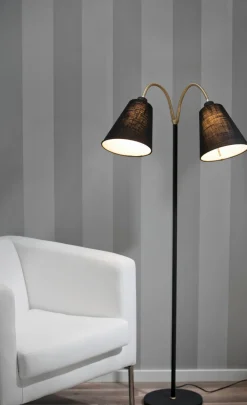 LJUSDAL Golvlampa 2L 140cm Svart/Matt Mässing