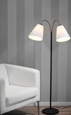 LJUSDAL Golvlampa 2L 140cm Svart/Matt Mässing