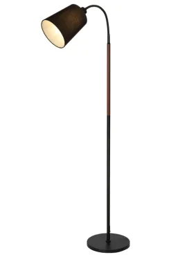 LJUSDAL Golvlampa m. Skärm 1L 140cm Svart/Valnöt