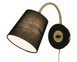 LJUSDAL Vägglampa 31cm Svart/Matt Mässing