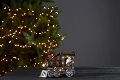 LOKE Dekorationståg med Tomte 11LED 18cm Flerfärgad