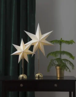 LOTTIE Stjärna på fot 55cm 50LED Mässing