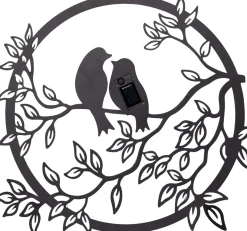 LOVE BIRDS Solcellsdekoration 38cm Svart IP44