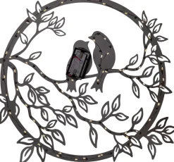 LOVE BIRDS Solcellsdekoration 38cm Svart IP44