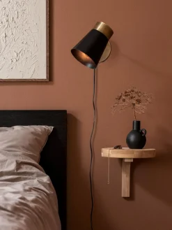 LUNA Vägglampa 30cm Antikmässing/Svart