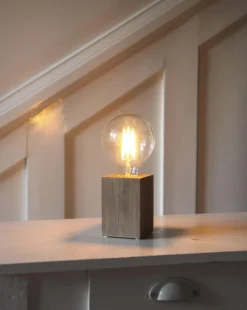 LYS Lampfot E27 10cm Brun