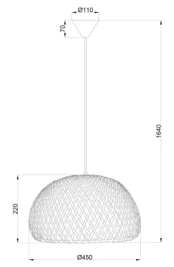 MALACCA Taklampa 45cm Natur