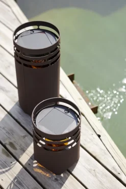 MARRON Solcellslykta/USB 25cm Brun