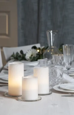 MAY LED-Blockljus 3-Pack 10/12,5/15cm Vit