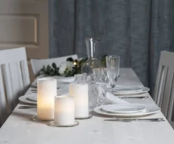 MAY LED-Blockljus 3-Pack 10/12,5/15cm Vit