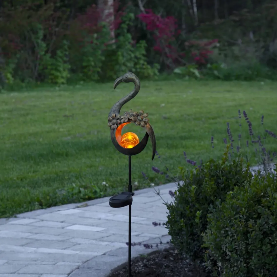 MELILLA BIRD Solcellsdekoration 78cm Guld