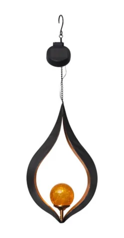 MELILLA HÄNGANDE Solcells-Dekoration 31cm Amber/Svart
