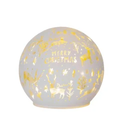 MERRYX-MAS Glasdekoration Batteri 12cm Vit