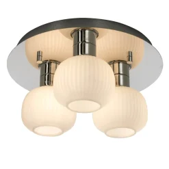 MESSINA Plafond Bad 3L 28cm Krom/Opalvit IP44