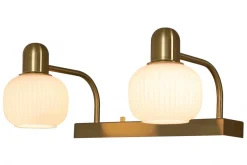 MESSINA Skåp/Bänkbelysning Bad 33cm Matt Mässing/Opalvit IP44