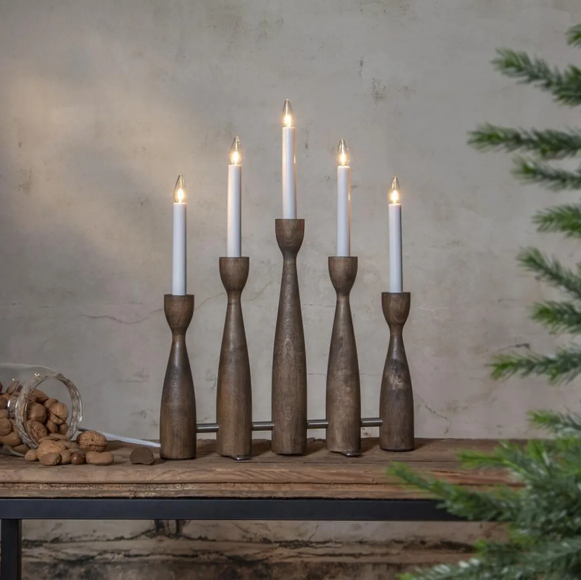 MIDJA 2.0 Ljusstake 5L 47cm Brun