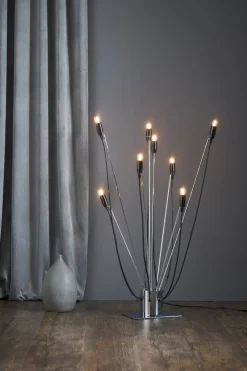 MILANO Metalljusstake 8L 85cm Krom