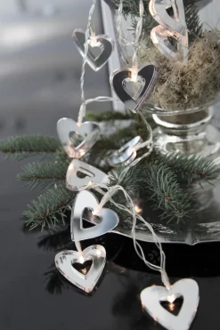 MIRROLA HJÄRTAN Ljusslinga 90cm Silver