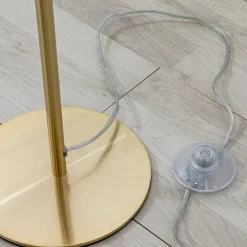 MOLEKYL Golvlampa 130cm Matt Mässing/Opalvit