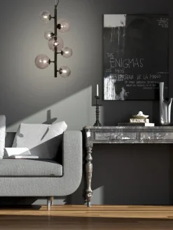 MOLEKYL Taklampa Lodrät 7L 38cm Svart/Rökgrå