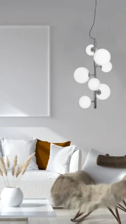 MOLEKYL Taklampa Lodrät 7L 38cm Tenn/Vit