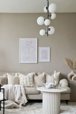 MOLEKYL Taklampa Lodrät 7L 38cm Tenn/Vit