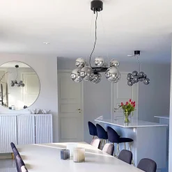 MOLEKYL Taklampa Rund 50cm Svart/Rökgrå