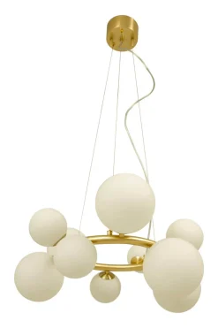 MOLEKYL Taklampa Rund 50cm Matt Mässing/Opalvit