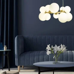 MOLEKYL Taklampa Rund 50cm Matt Mässing/Opalvit