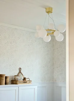 MOLEKYL Taklampa Rund 50cm Matt Mässing/Opalvit