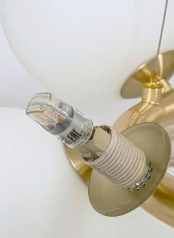 MOLEKYL Taklampa Rund 50cm Matt Mässing/Opalvit