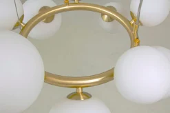 MOLEKYL Taklampa Rund 50cm Matt Mässing/Opalvit