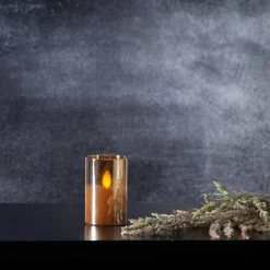 M-TWINKLE LED-Blockljus 7,5cm Amber