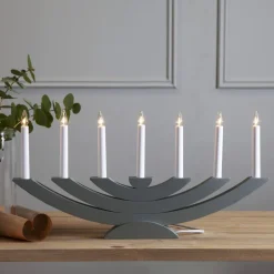 NAVIDA Ljusstake 7L 60cm Dimgrå