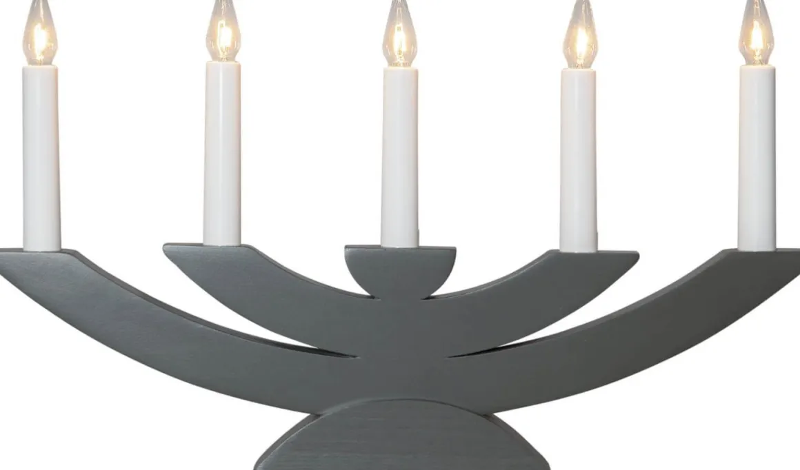 NAVIDA Ljusstake 5L 42cm Dimgrå