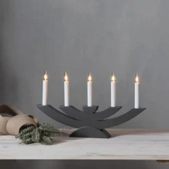 NAVIDA Ljusstake 5L 42cm Dimgrå